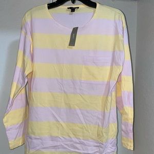 Small yellow and white striped J. Crew long sleeve